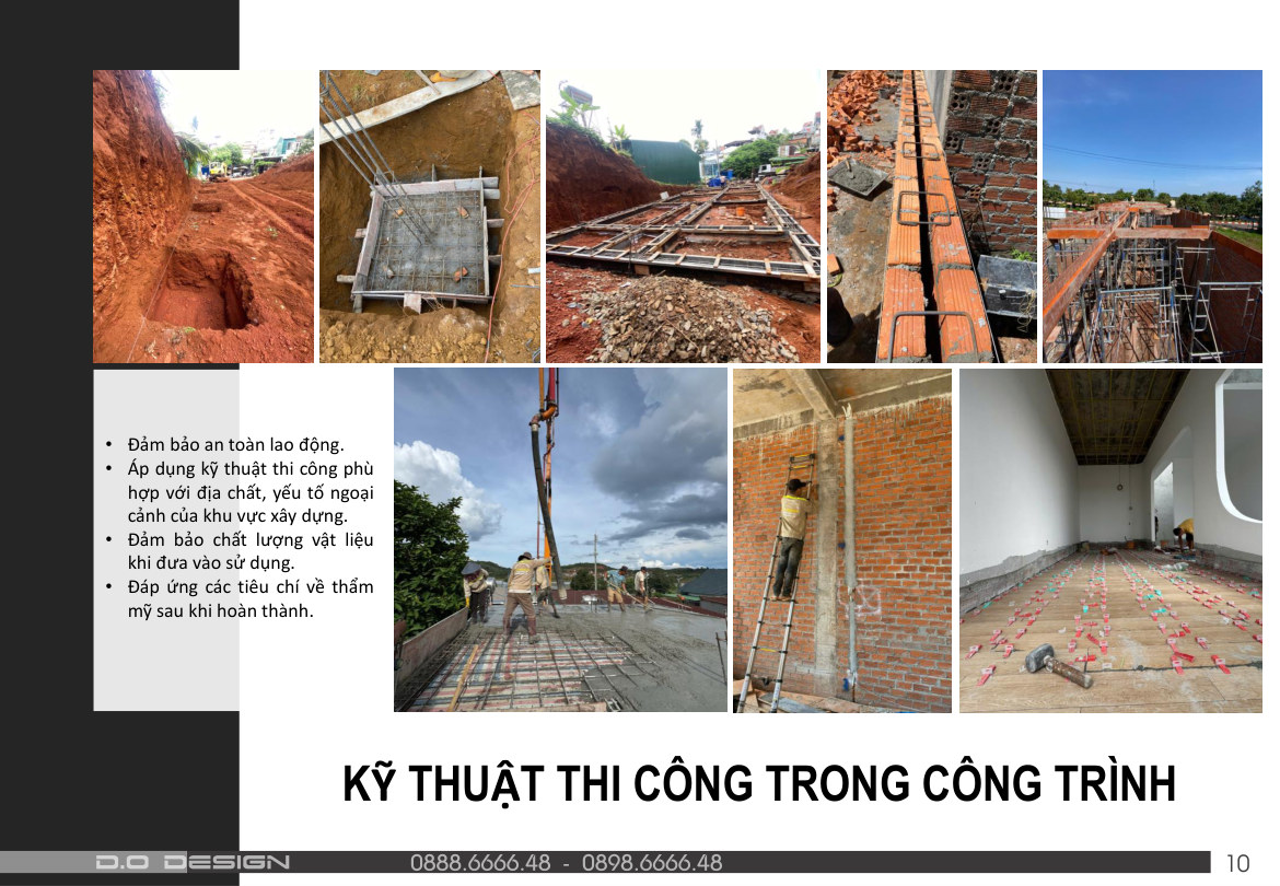Trang hồ sơ D.O Design về kỹ thuật thi công trong công trình.